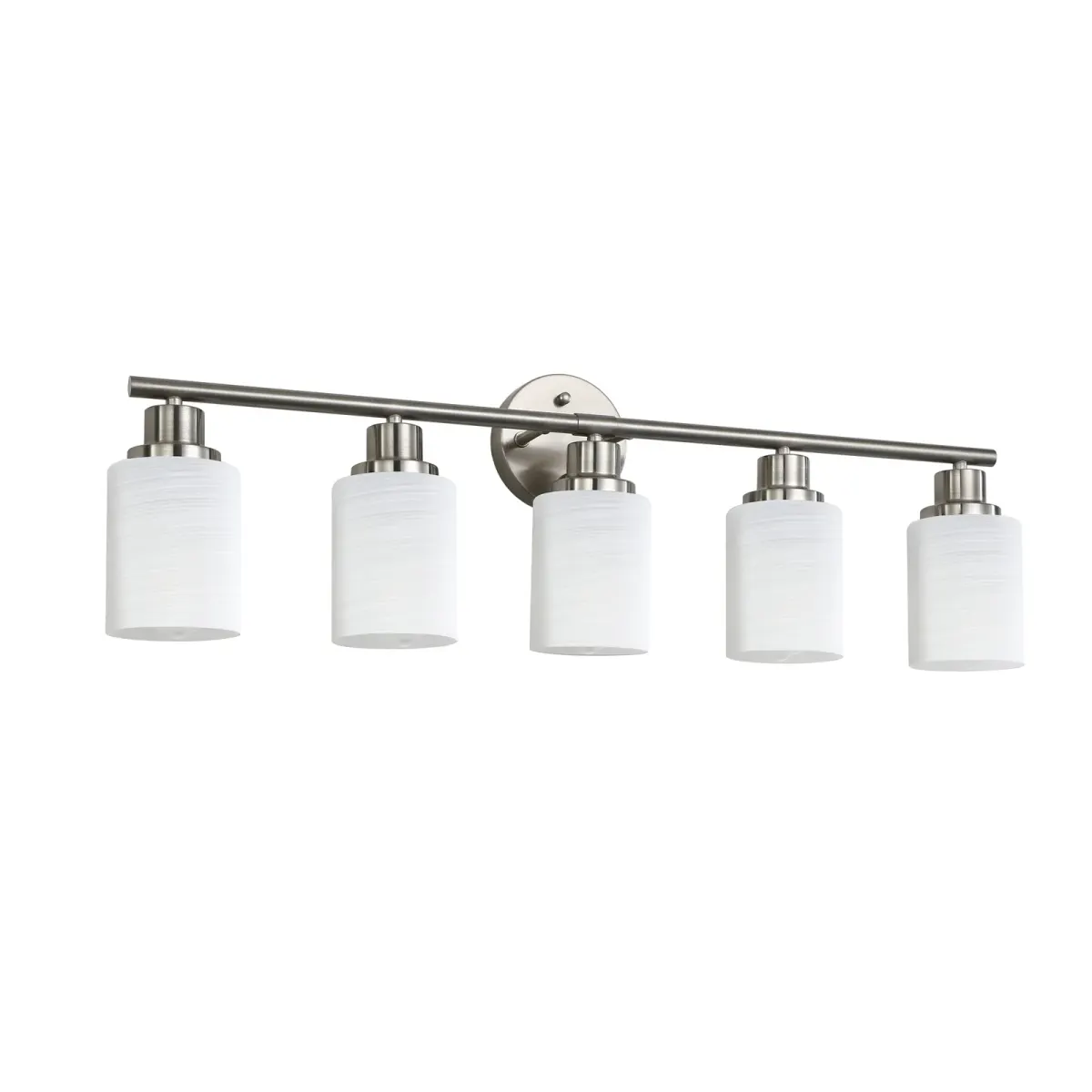Frosted glass vanity sconce, 5 lights, chrome, view 6