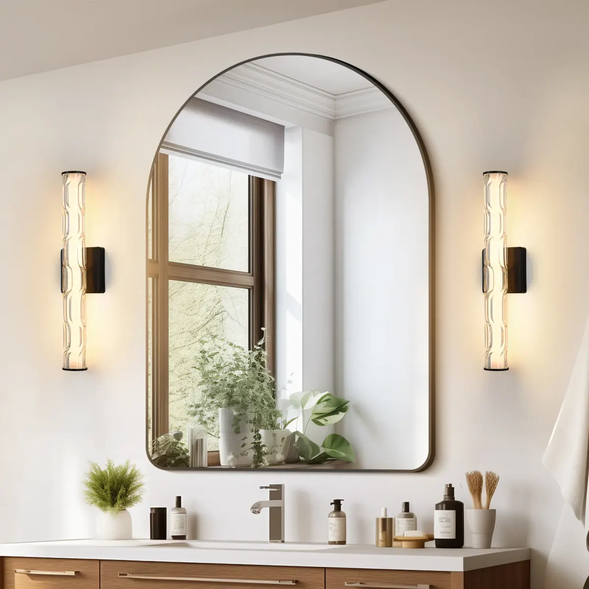Crystal vanity bar, 4.7 in, black, view 3