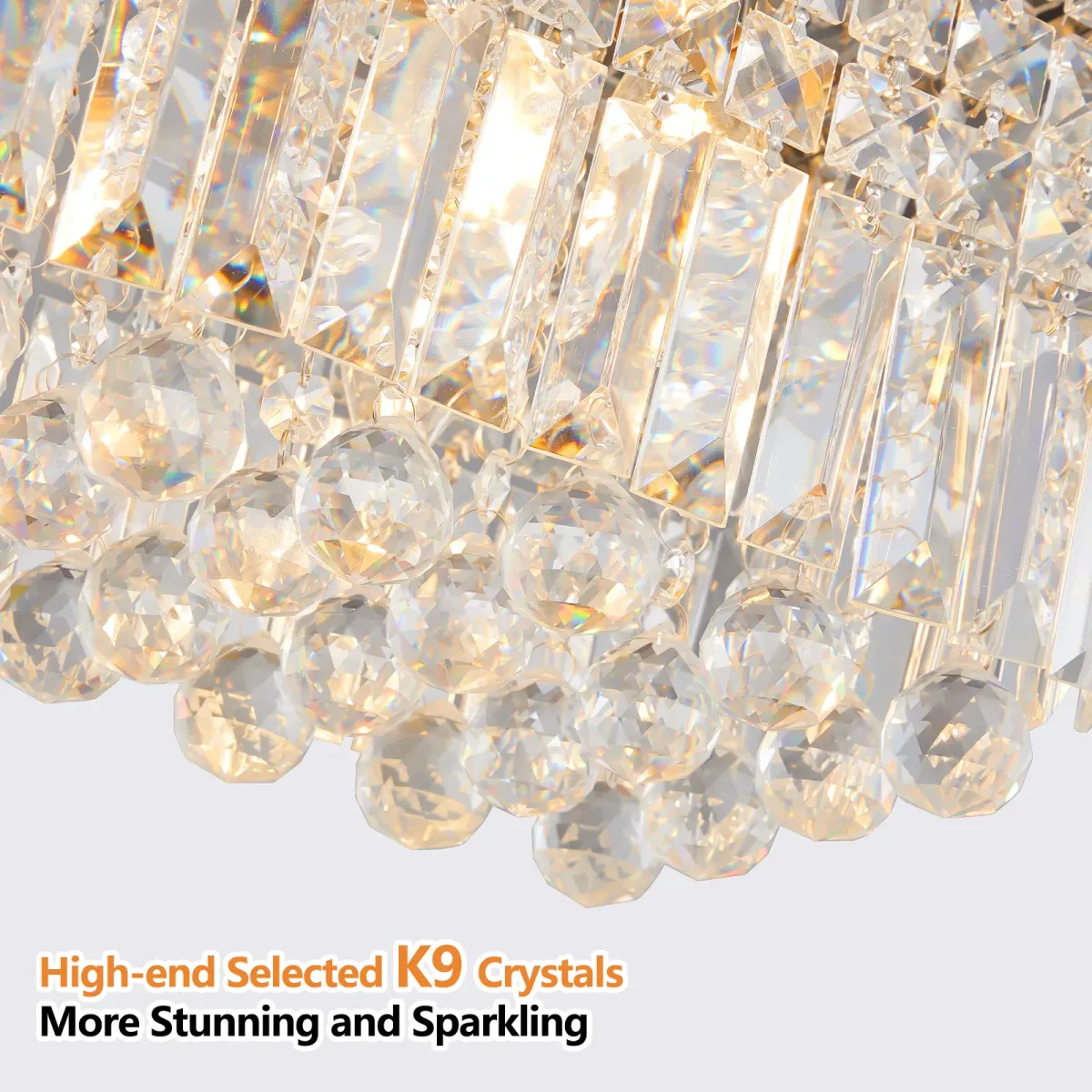 Raindrop crystal chandelier, 8 lights, chrome, manufacturer image 1