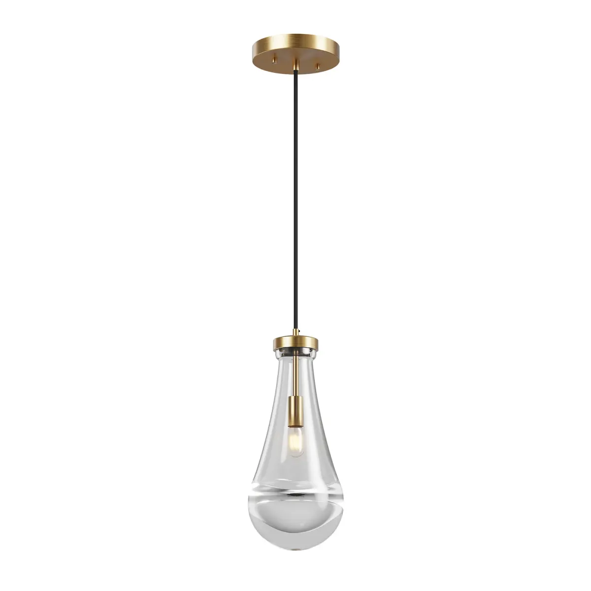Raindrop chandelier, 5 in, gold, view 9