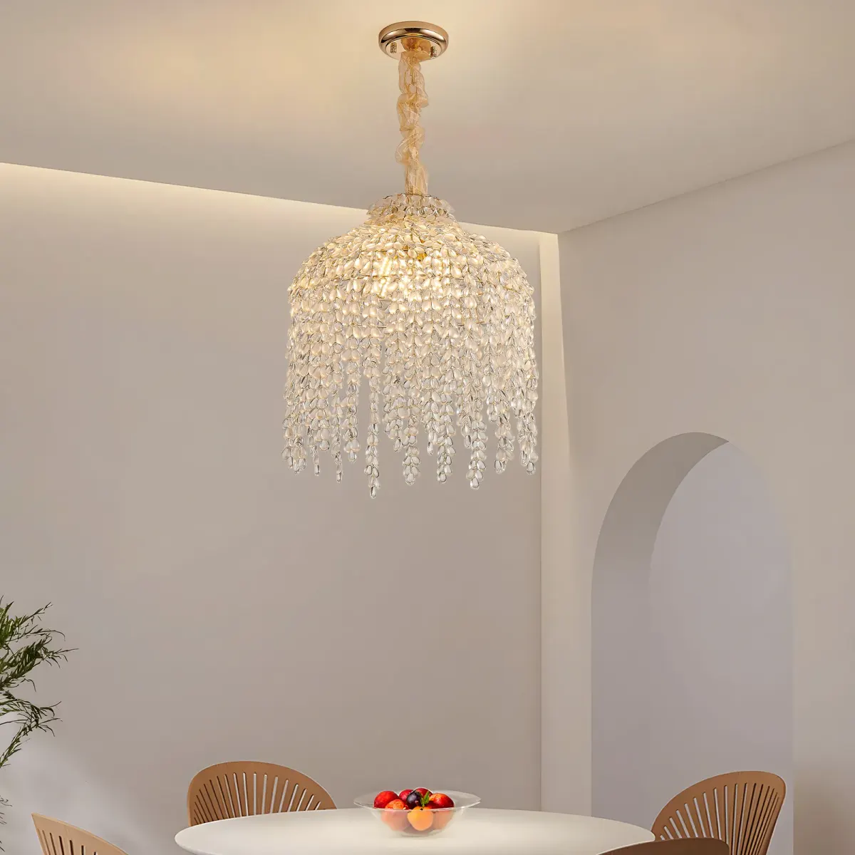 5-light crystal chandelier, gold, view 5