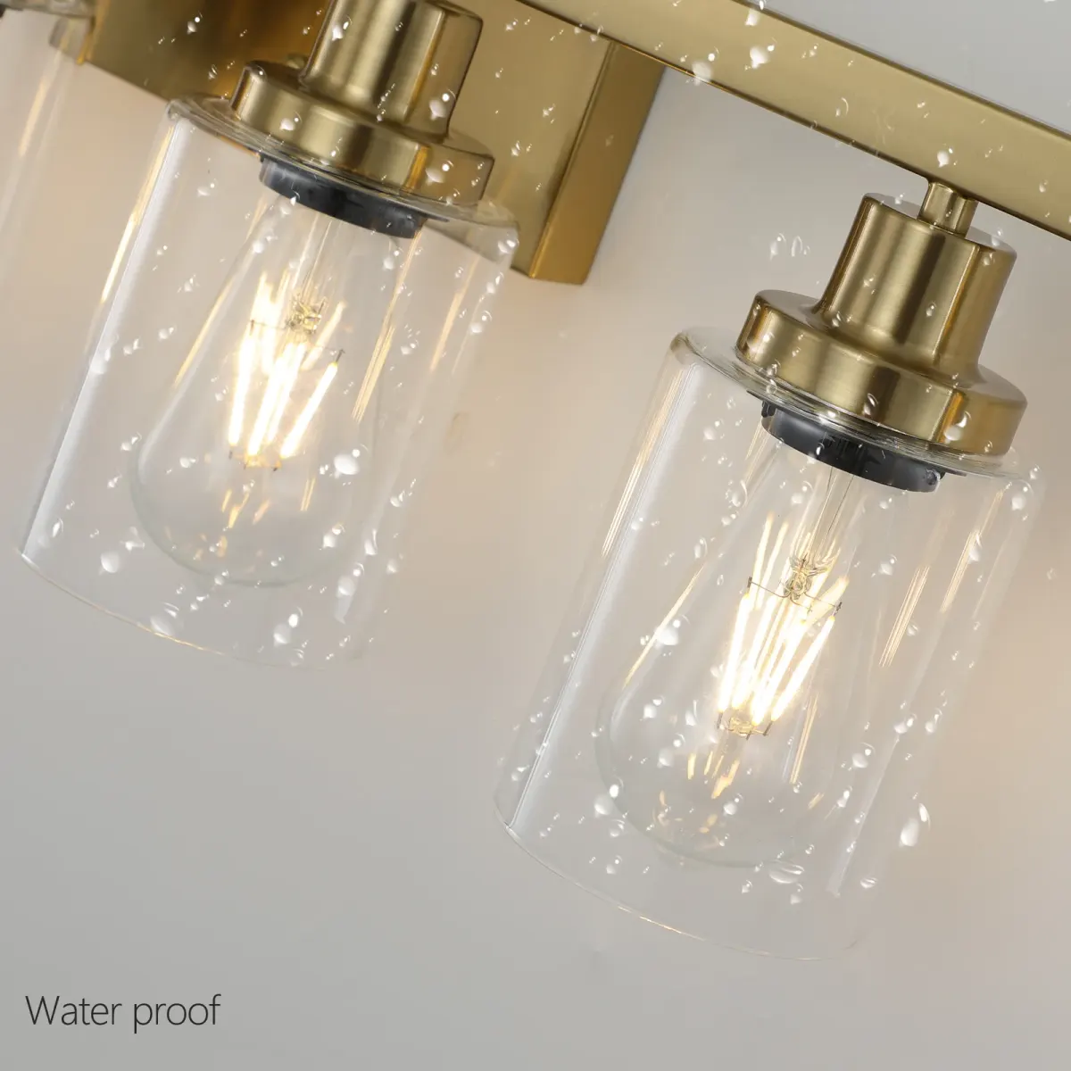 Clear glass vanity bar, 6 lights, gold, view 6