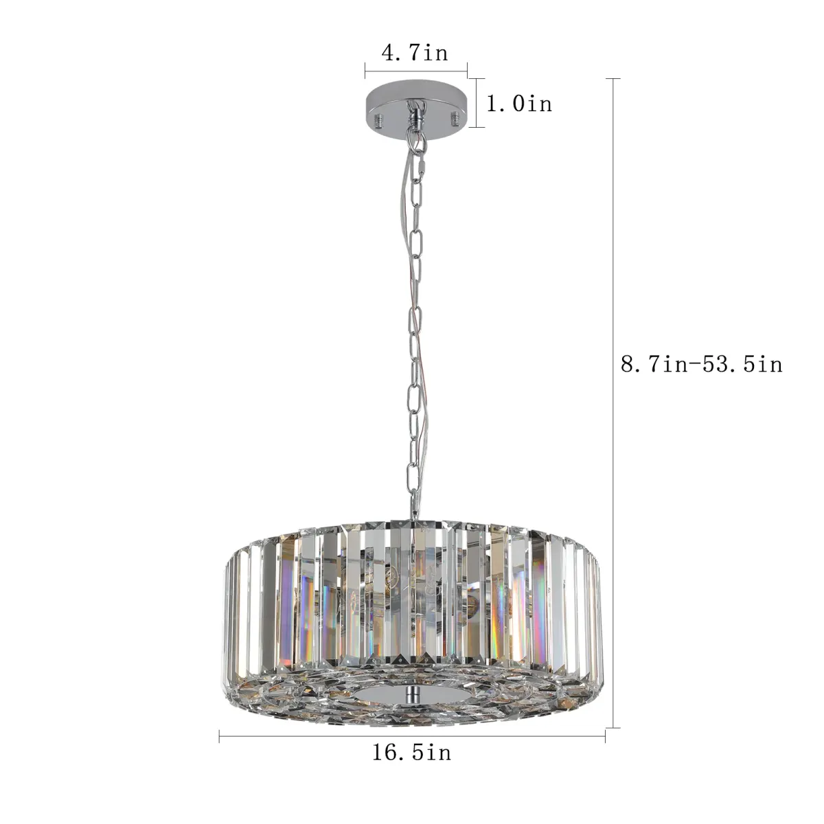 4-light crystal chandelier, clear, manufacturer image 5