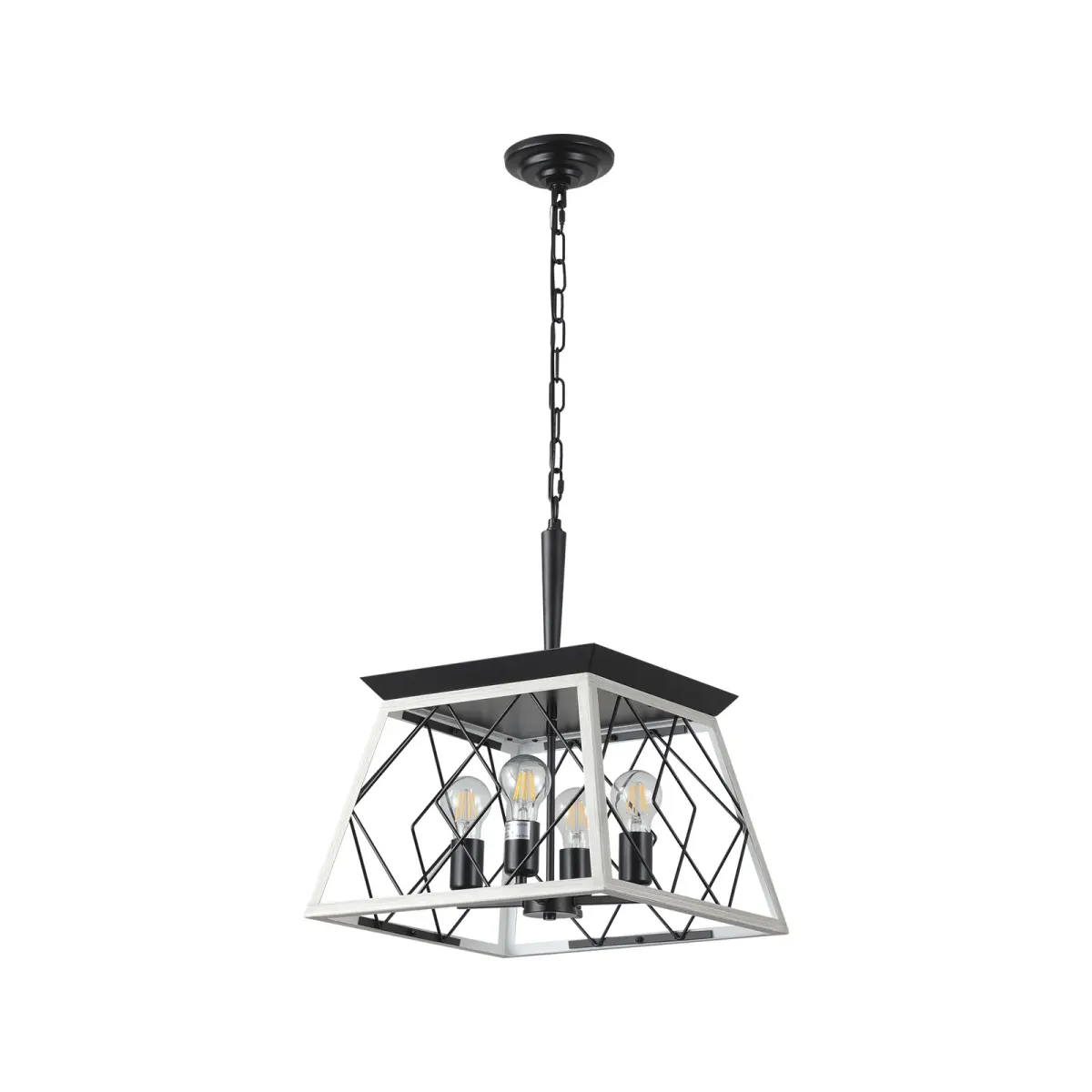 4-light chandelier, white, view 10