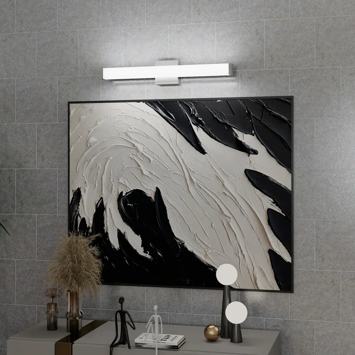 Tube LED vanity light, 24.8 in, chrome, manufacturer image 1