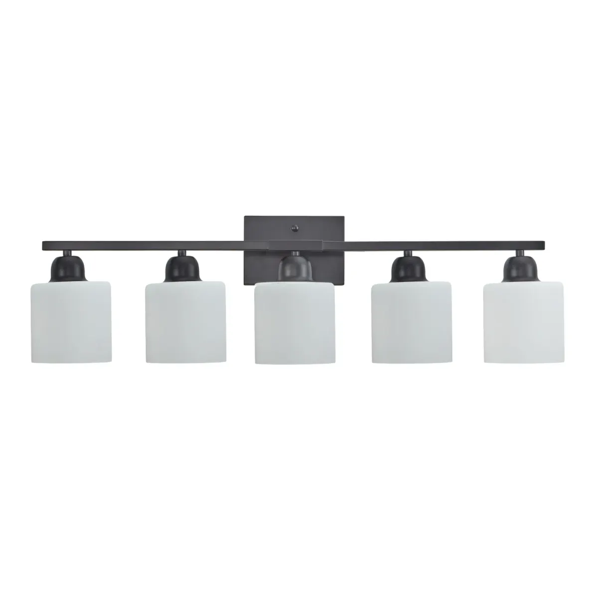 Frosted glass vanity bar, black