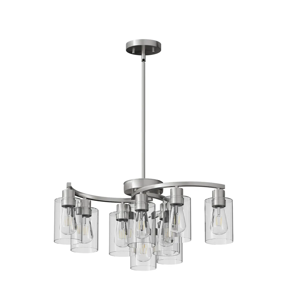 9-light chandelier, chrome, view 7