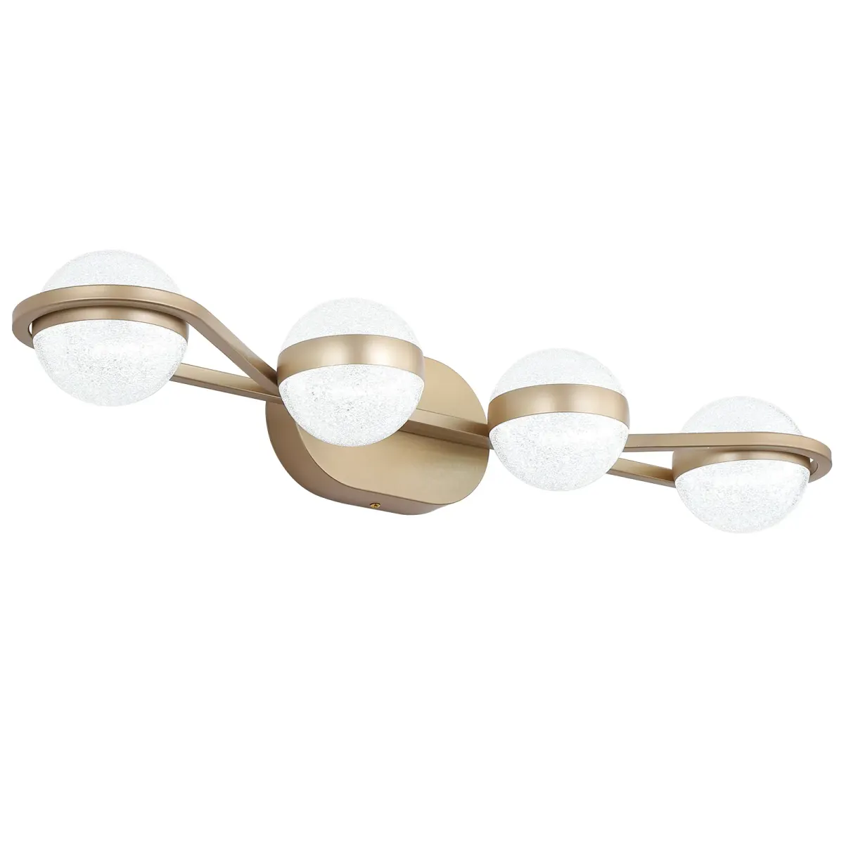 Acrylic crystal vanity bar, 4 lights, gold, view 8