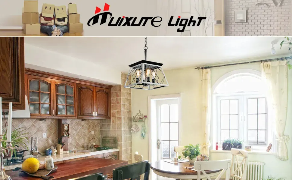 4-light chandelier, white, view 5