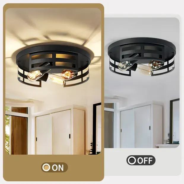 2-light flush mount, 13 in, black, view 4