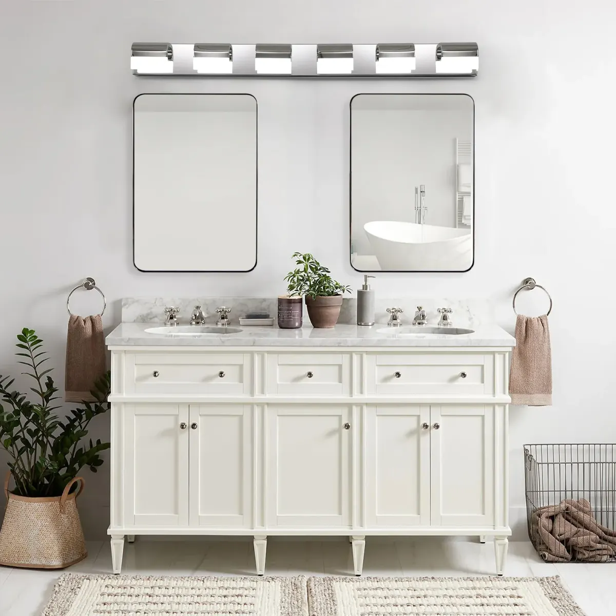 LED vanity bar, 6 lights, chrome, view 5