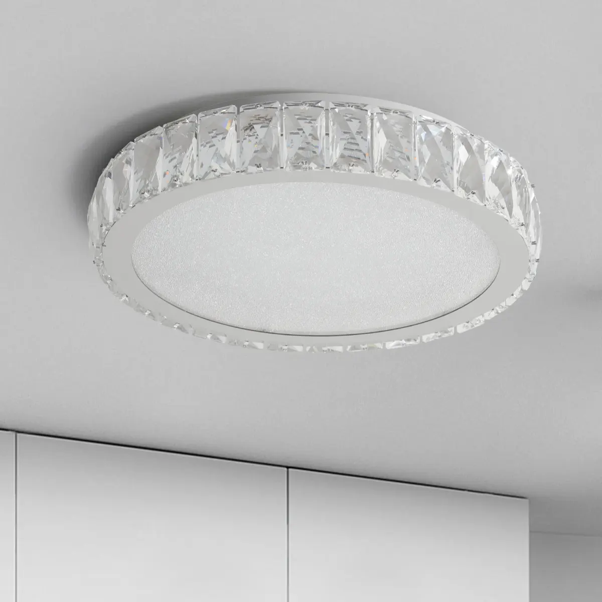 Crystal flush mount, 13.8 in, chrome, view 5