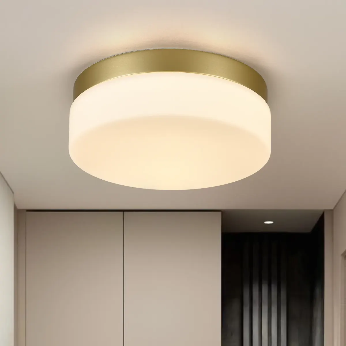 LED flush mount ceiling light, gold