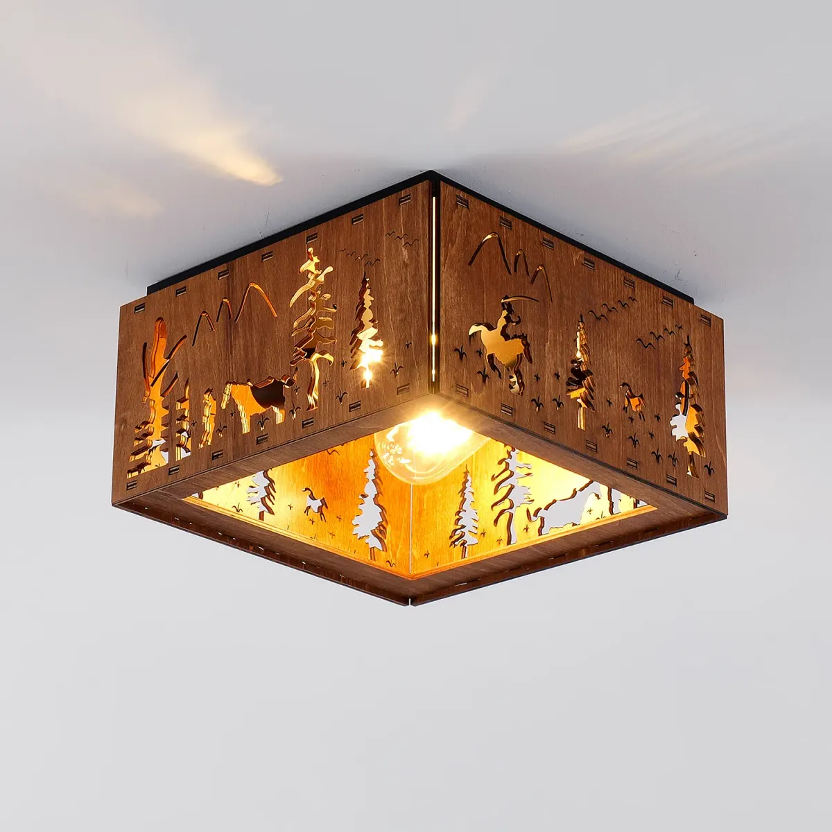 2-light wood flush mount (L037002-S290-C2W)