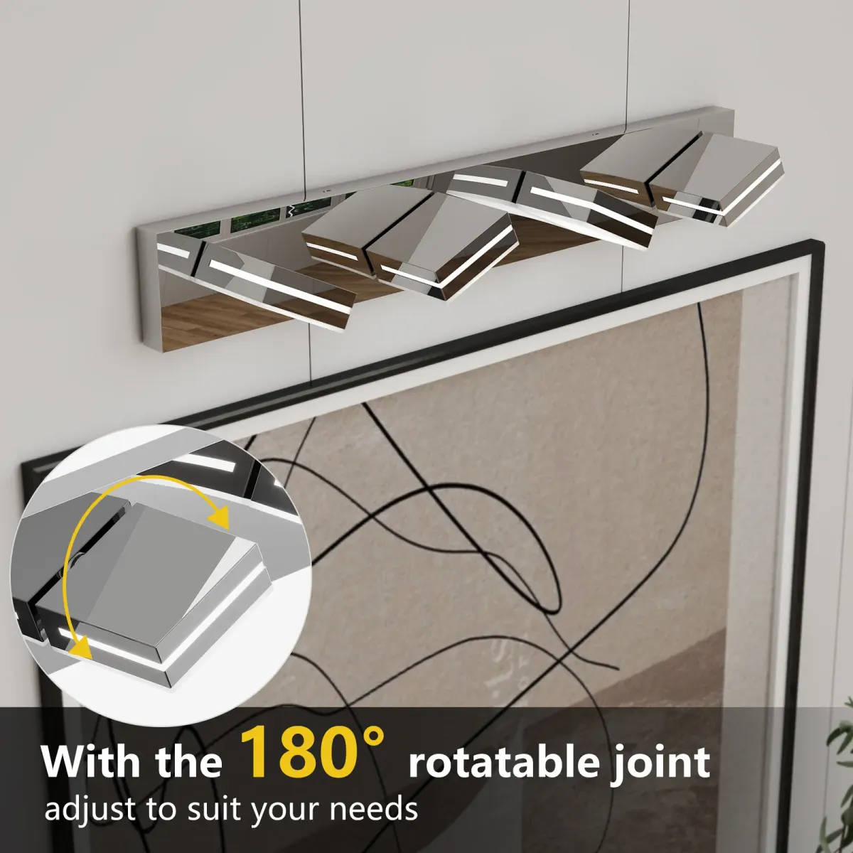 Minimalist LED vanity bar, 4 lights, chrome, manufacturer image 2