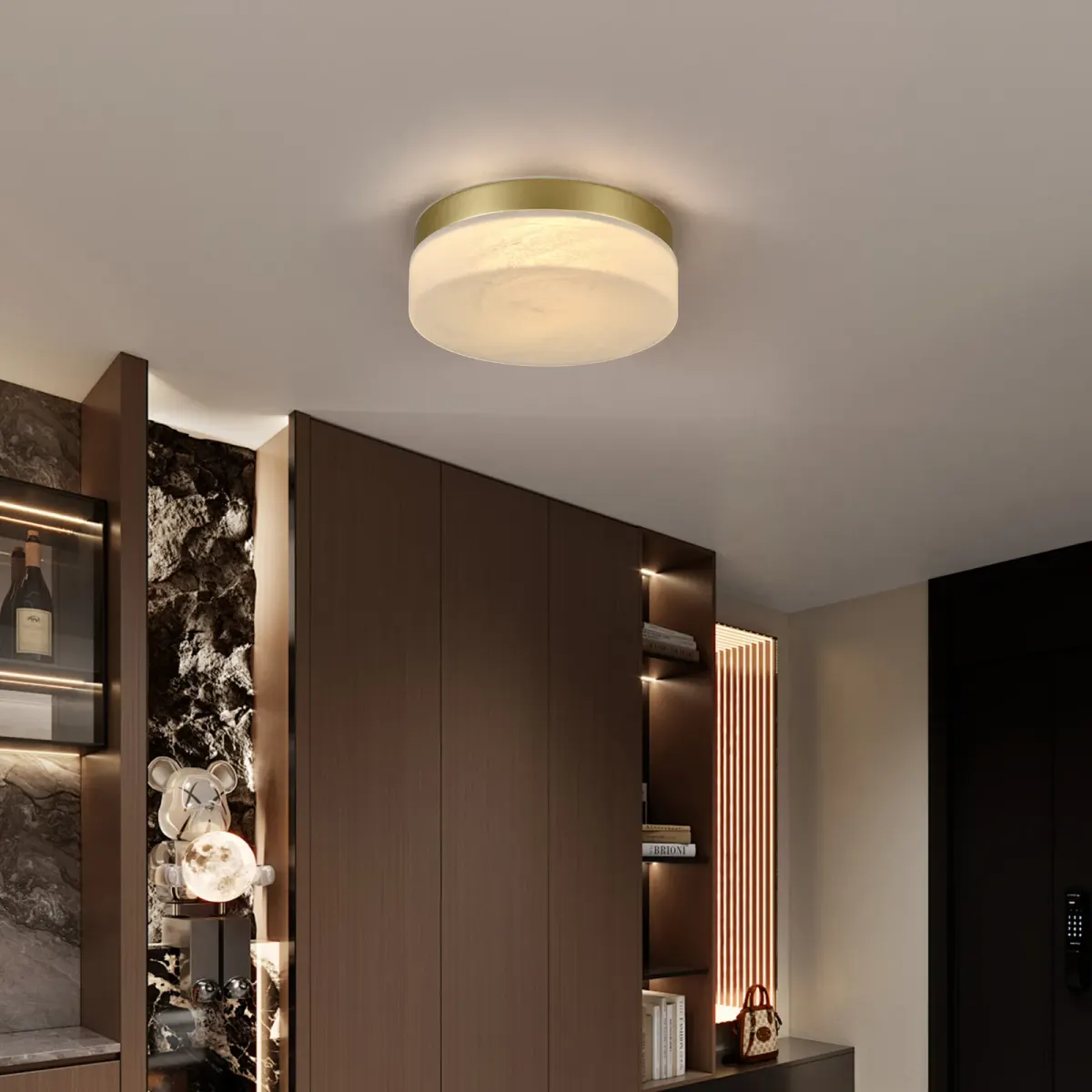 Low-profile LED flush mount, 11.4 in, gold, view 4