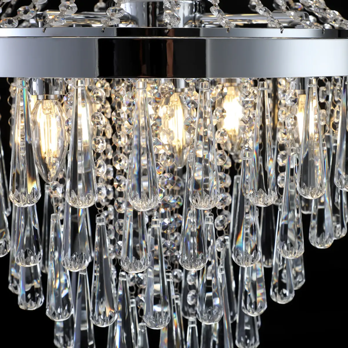 11-light crystal chandelier, chrome, view 7