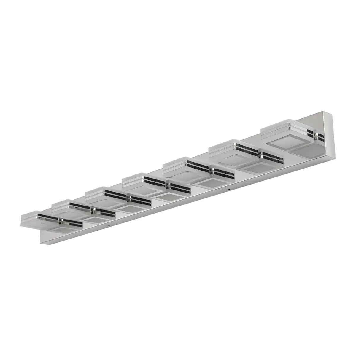 Square acrylic vanity bar, 7 lights, chrome, view 9