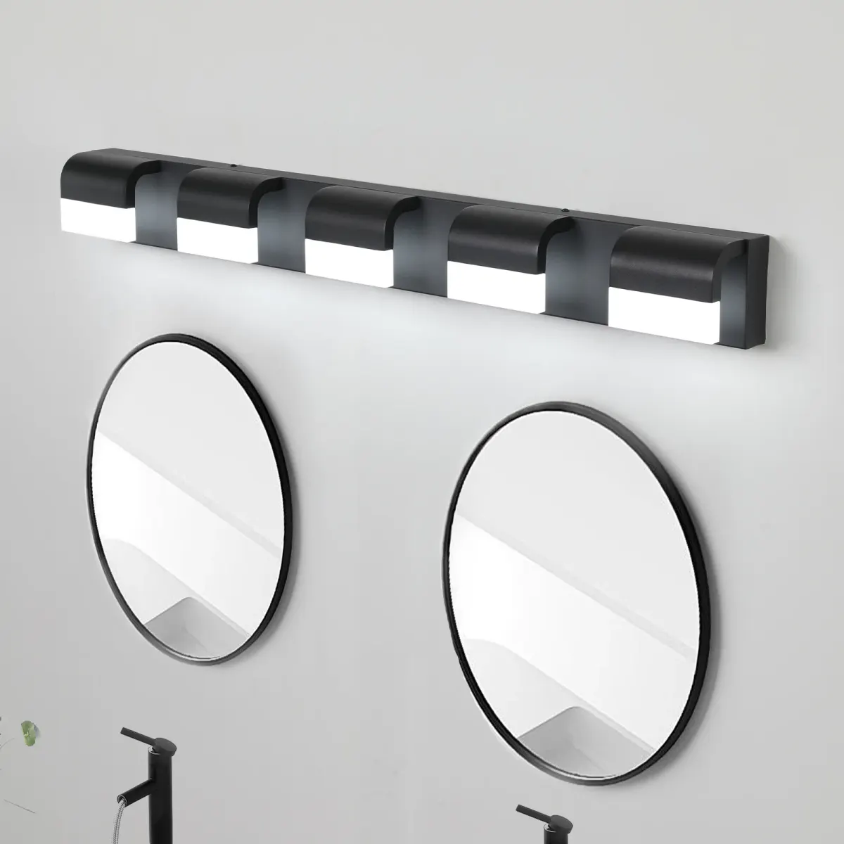 LED vanity bar, 5 lights, black, view 3