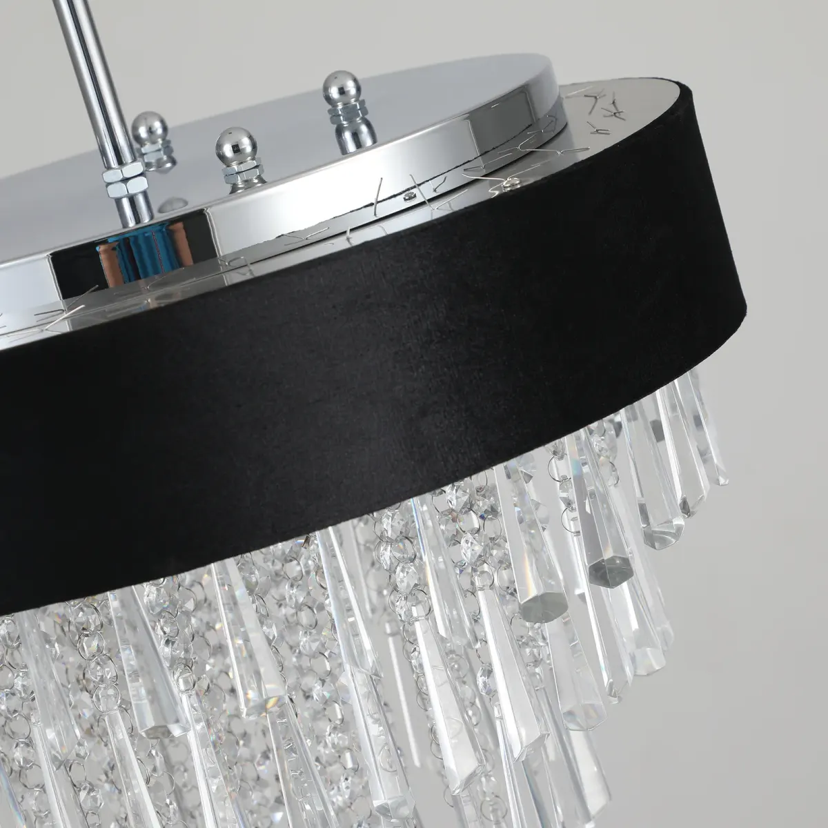 8-light crystal chandelier, 17.9 in, clear, view 5