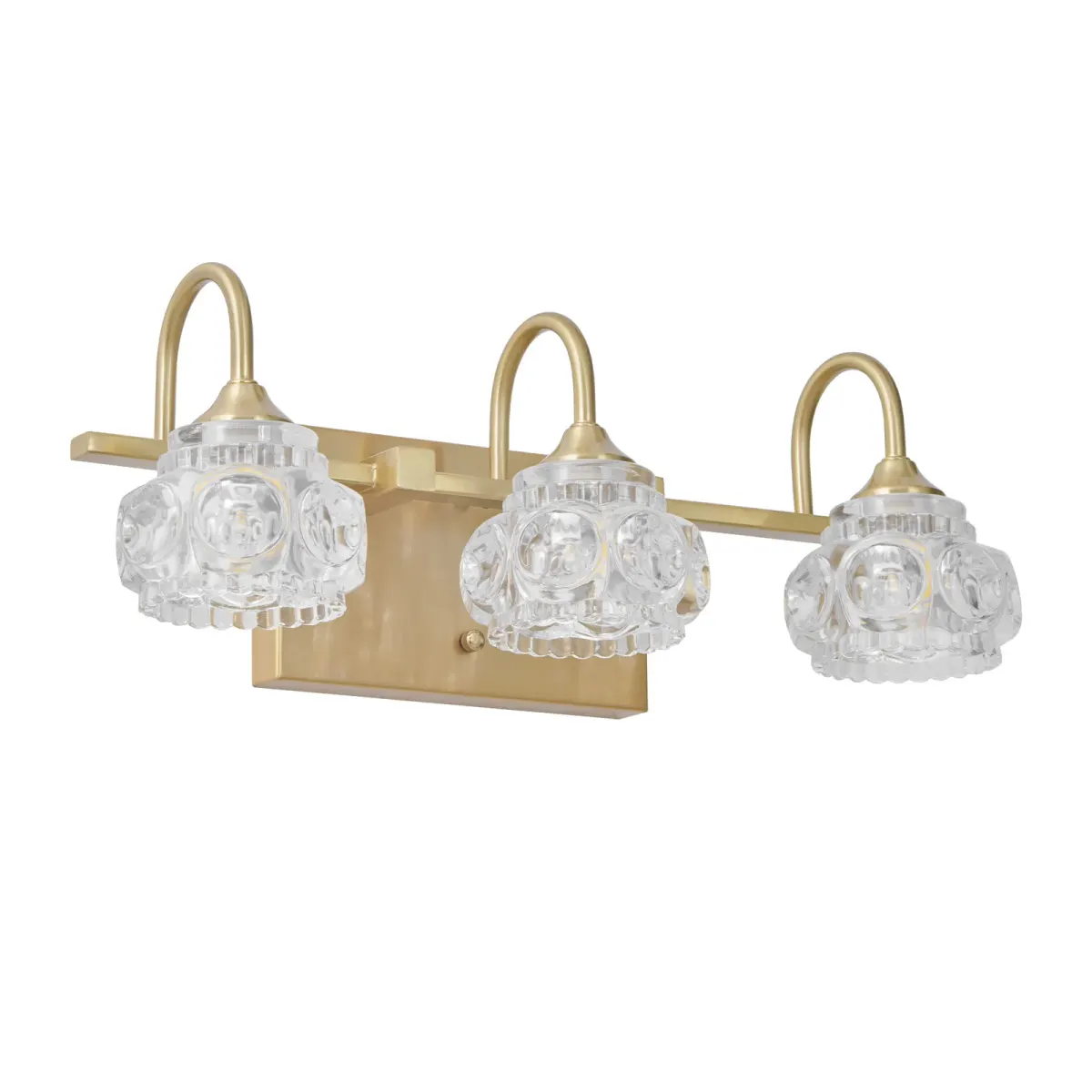 Crystal glass vanity bar, 3 lights, gold, view 5