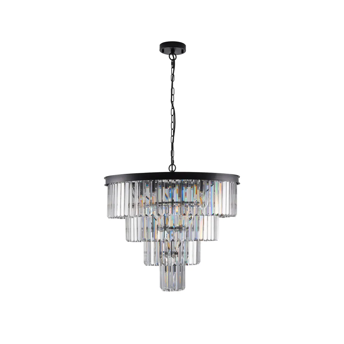 Crystal chandelier, 23.6 in, black, view 8