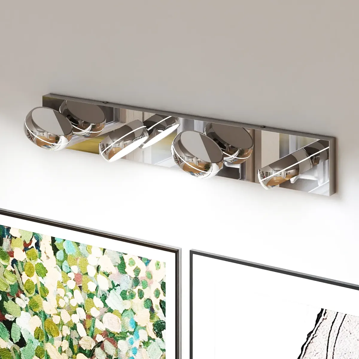 Swivel-head LED vanity light, 4 lights, chrome, view 7