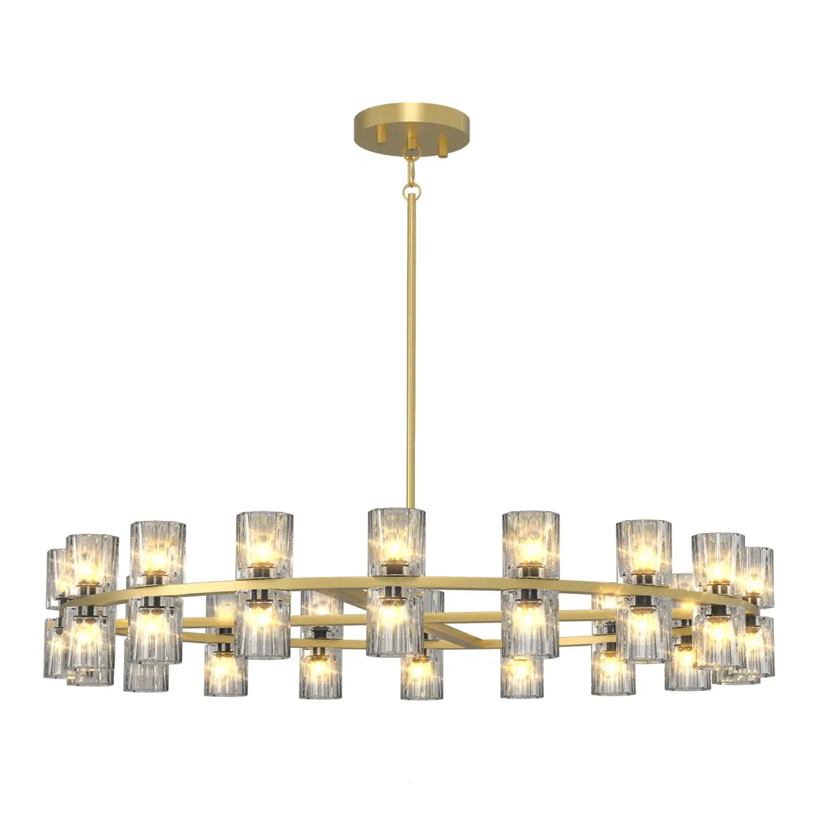 Crystal chandelier, 35.8 in, gold, view 3