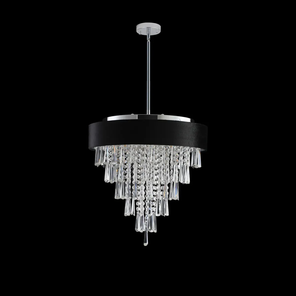 8-light crystal chandelier, 17.9 in, clear, view 2
