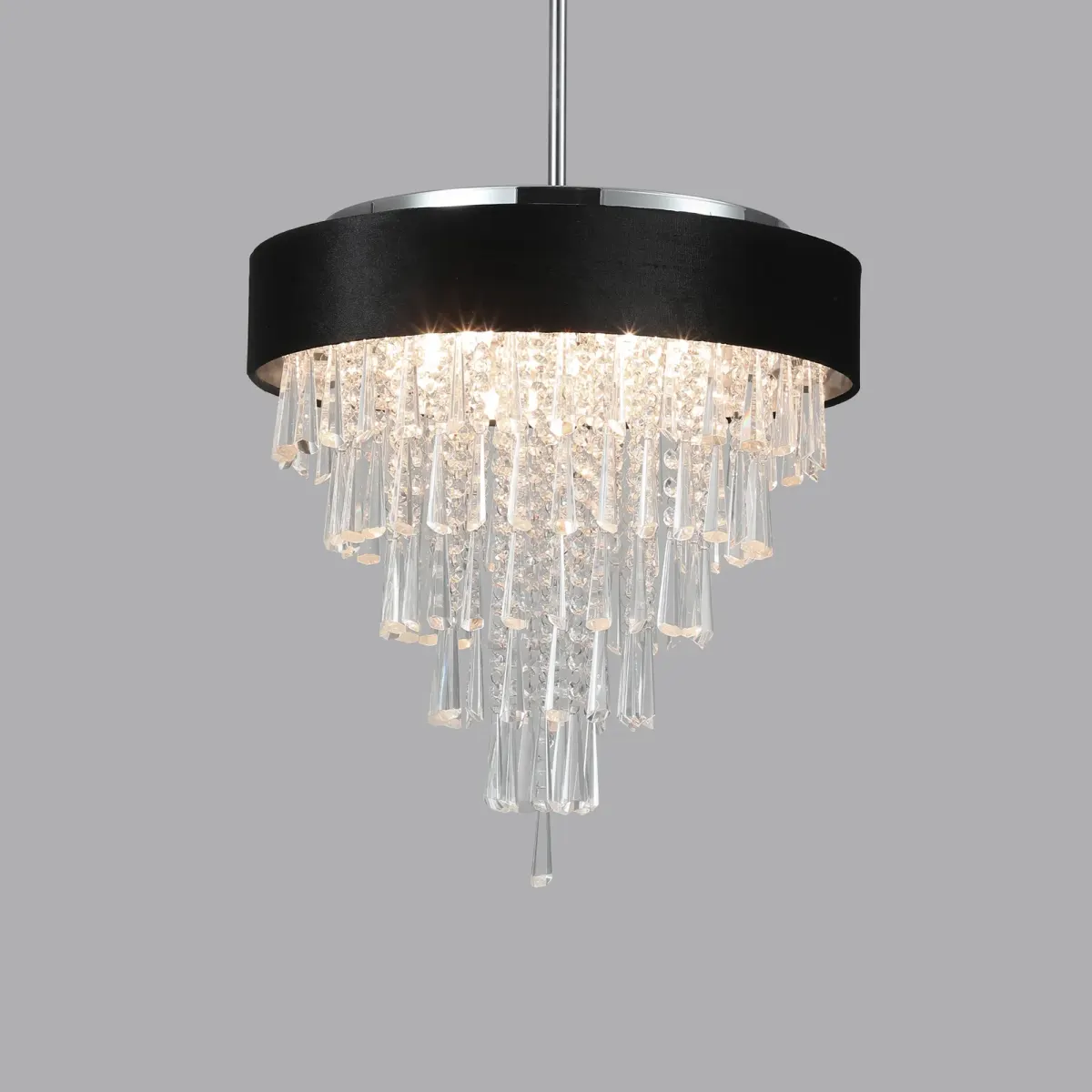 8-light crystal chandelier, 17.9 in, clear, view 4