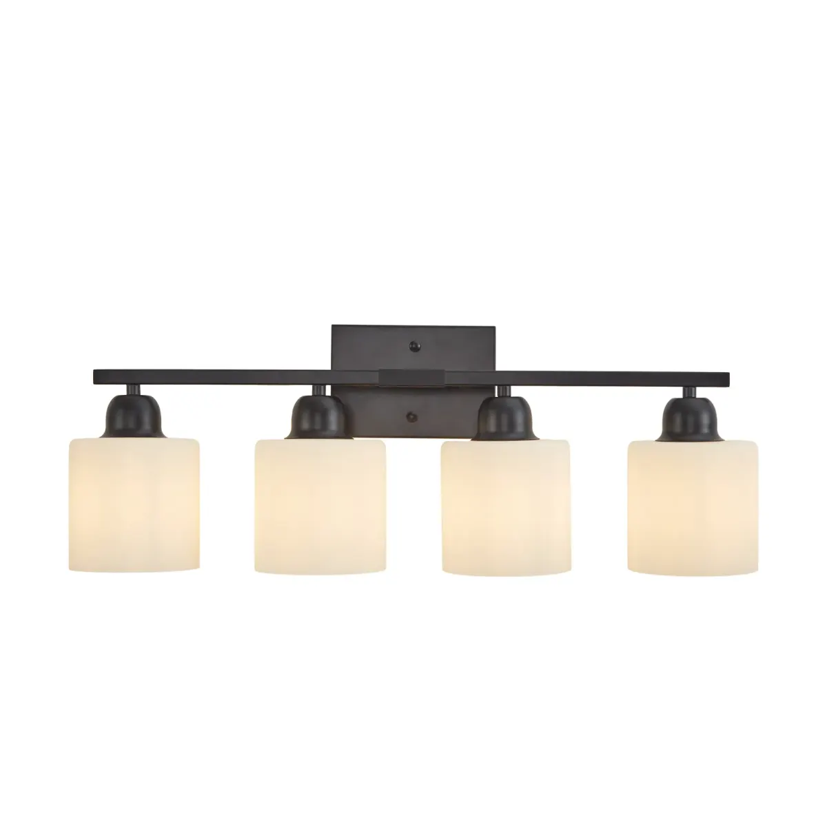 Frosted glass vanity bar, 4 lights, black, view 8