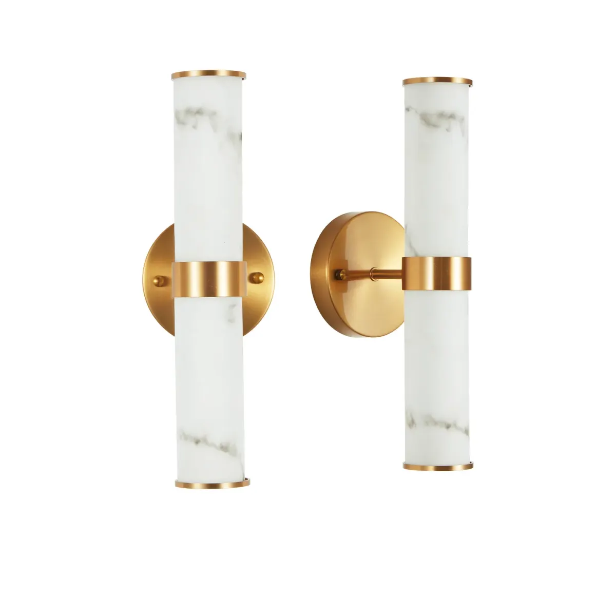 Marble wall sconce, 5.5 in, 5.5 in, gold, view 10