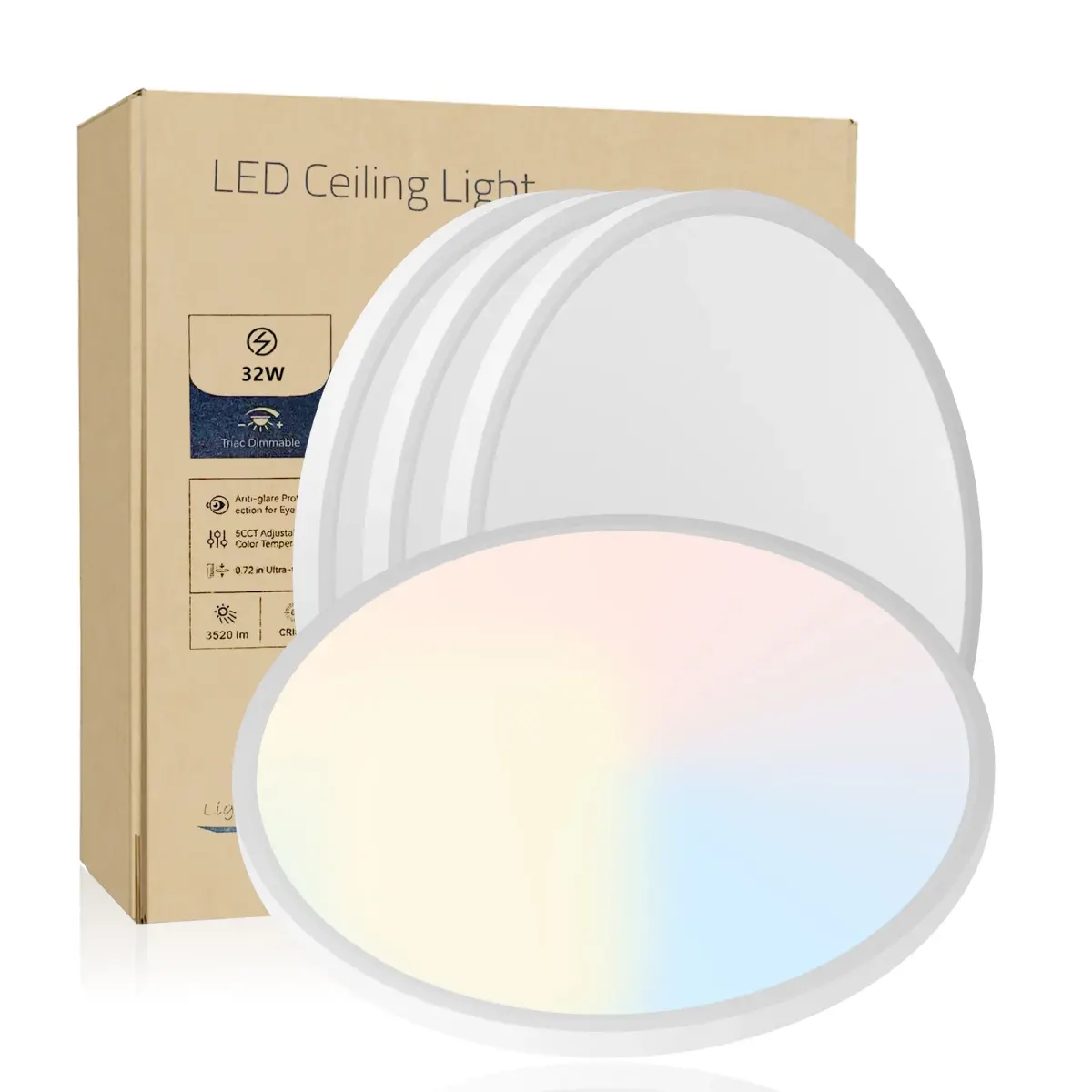 Flush mount, 15.7 in, white, view 5