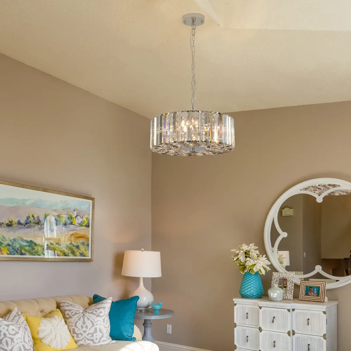 4-light crystal chandelier, clear, view 3