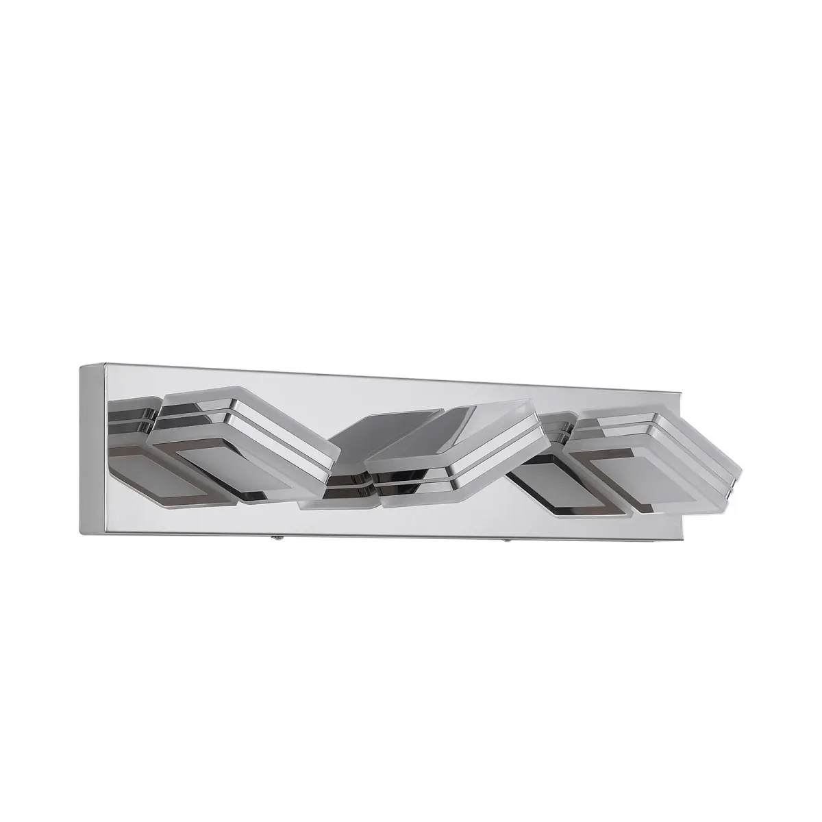 Square acrylic vanity bar, 3 lights, chrome, view 5