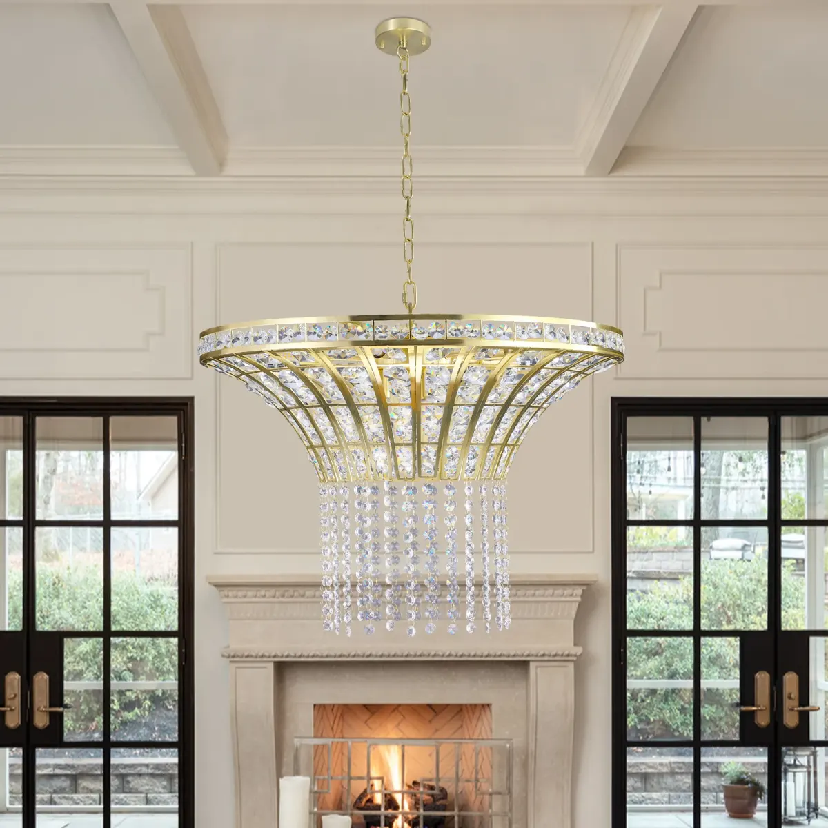 8-light crystal chandelier, 23.6 in, clear, view 3