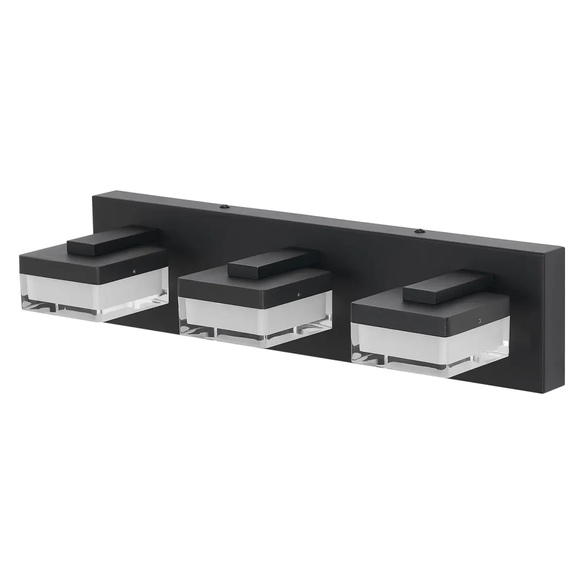 3-light acrylic vanity light, black, view 5