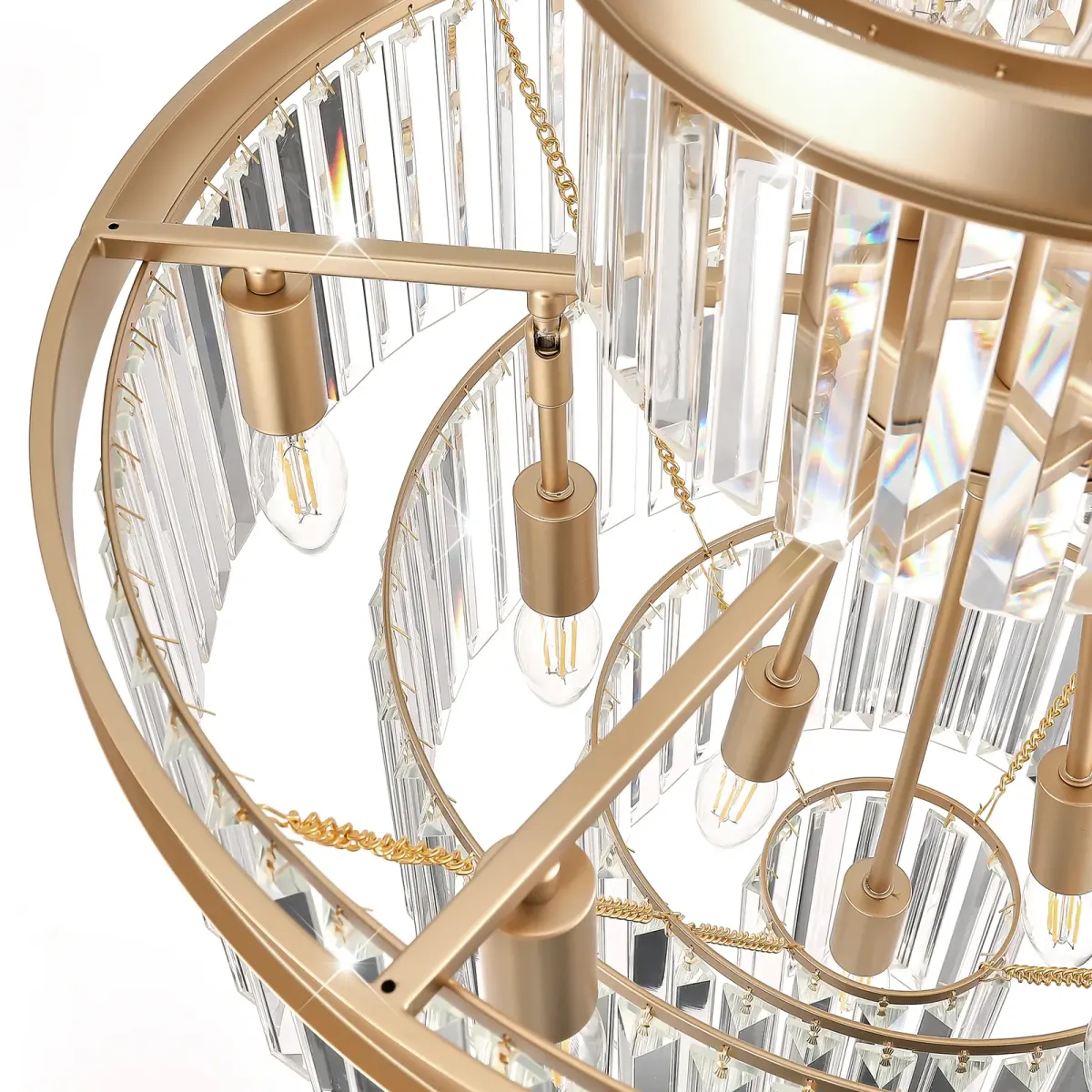 Crystal chandelier, 23.6 in, gold (L005006-D600-P15G), view 8