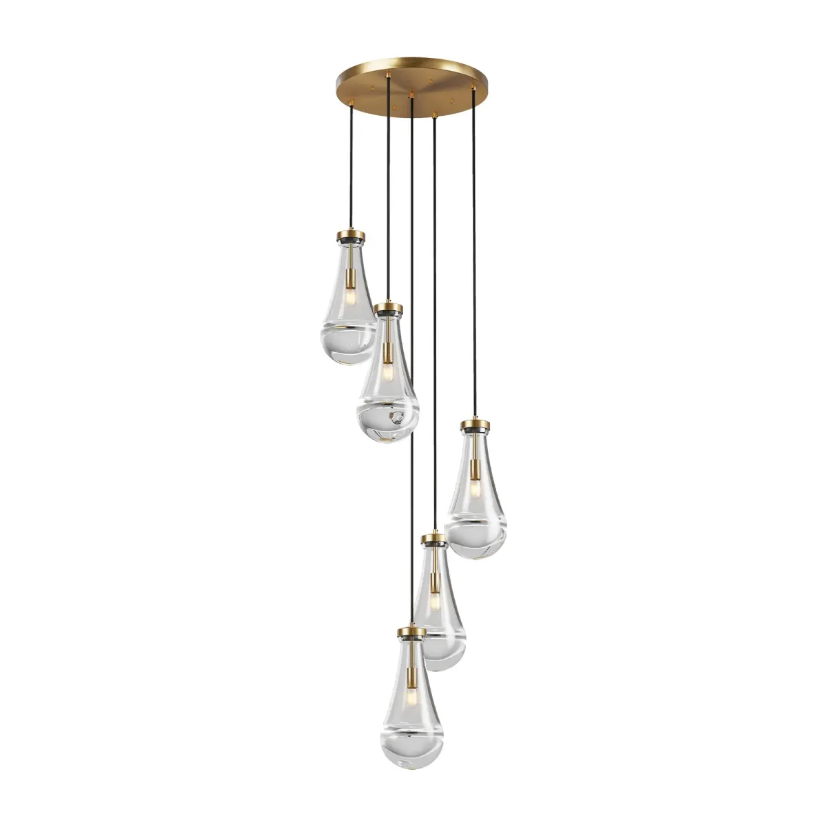5-light chandelier, gold, view 8