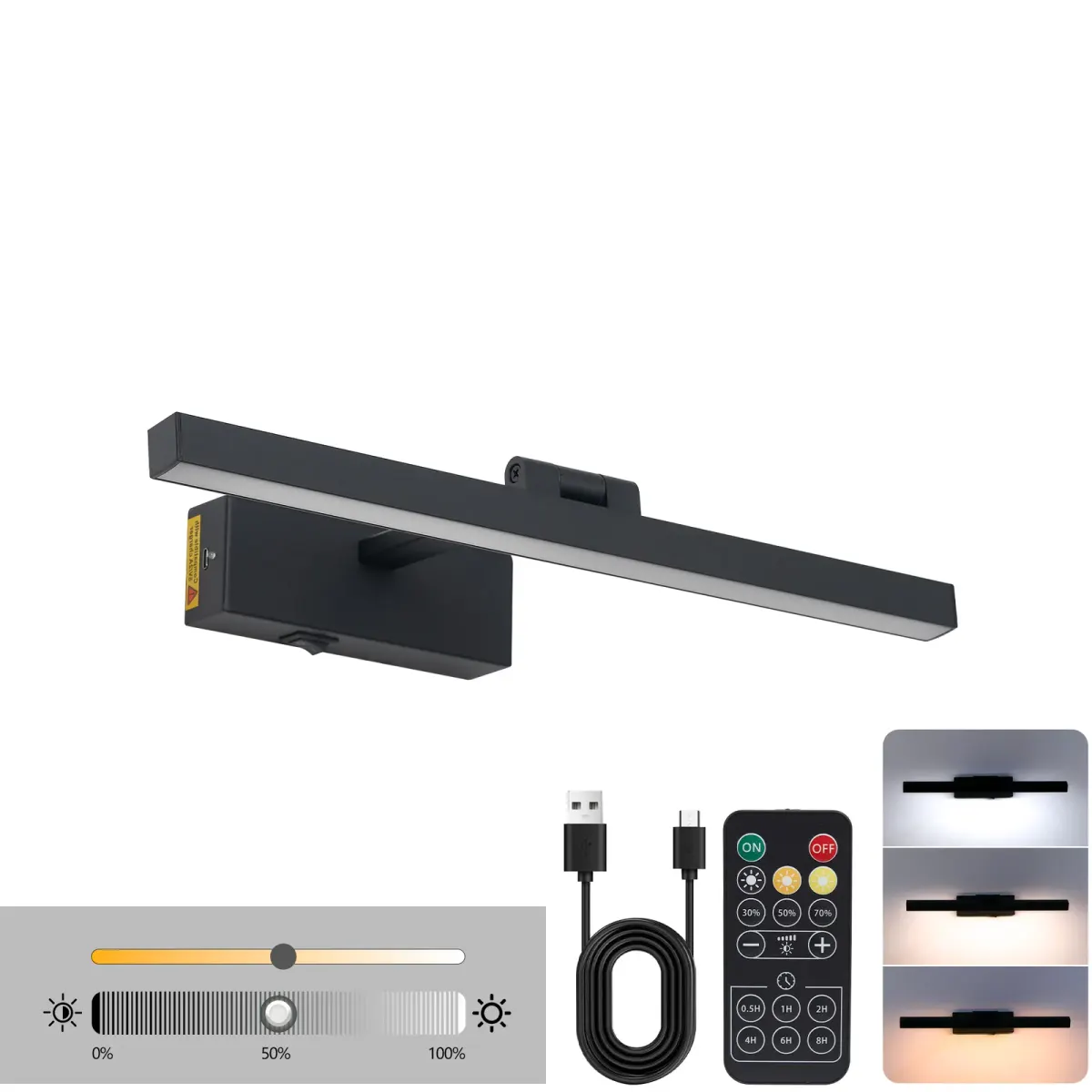 LED picture light, 15.9 in, black, view 5