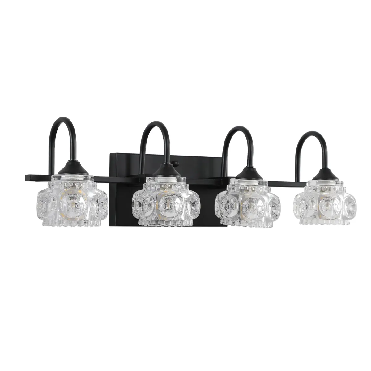 Crystal glass vanity bar, black