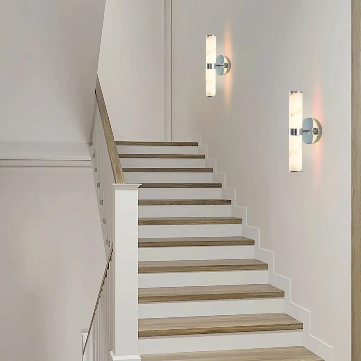 Marble wall sconce, 5.5 in, 5.5 in, chrome, view 6