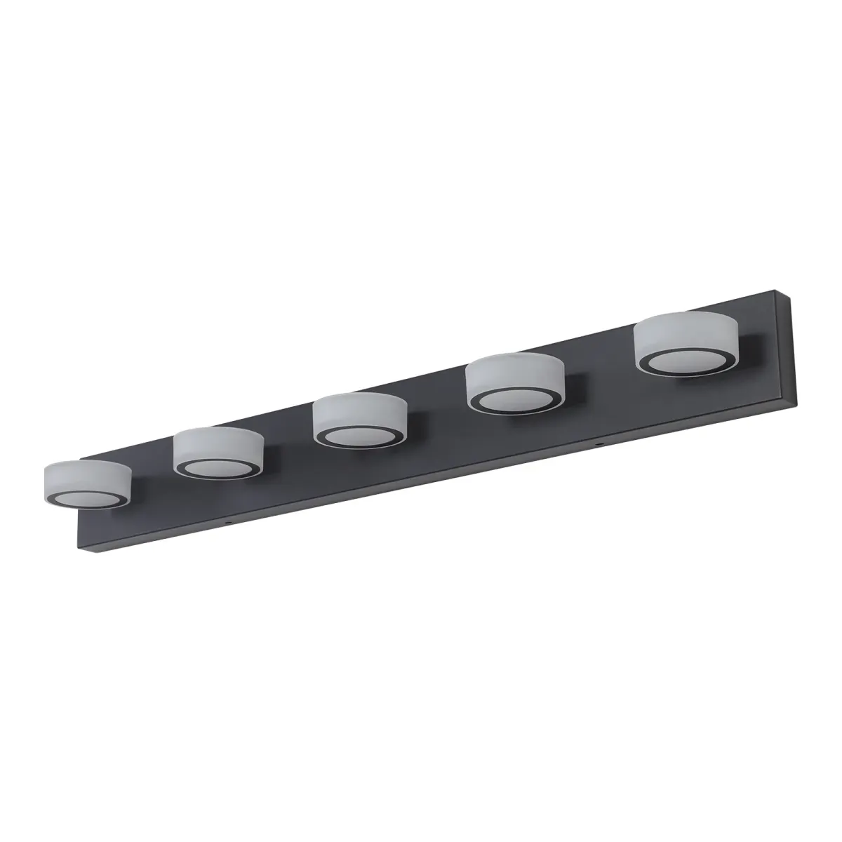 Acrylic shade vanity bar, 5 lights, black, view 7