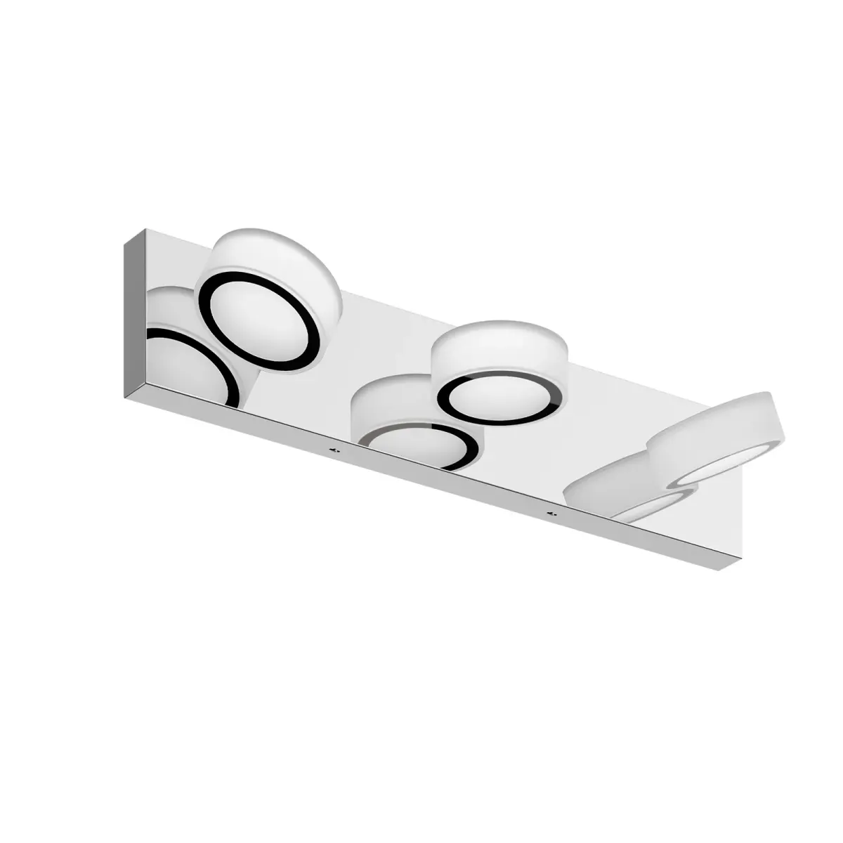 Acrylic shade vanity bar, 3 lights, chrome, view 6
