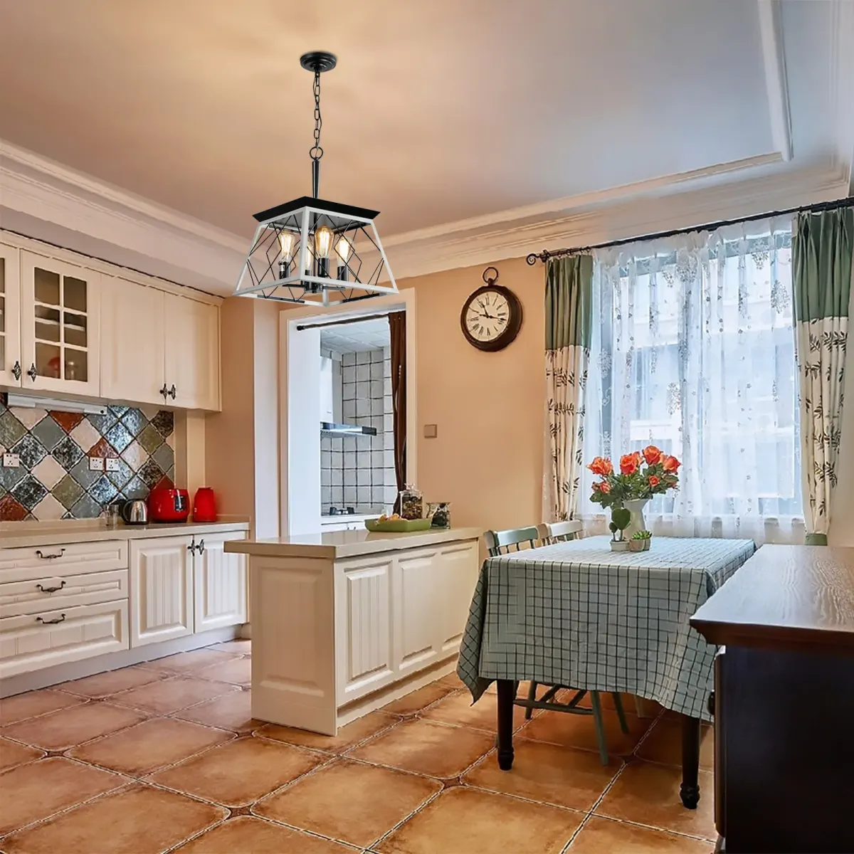 4-light chandelier, white, view 6