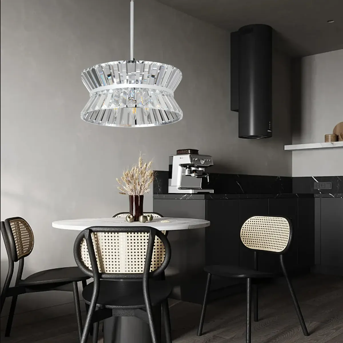 Crystal tiered chandelier