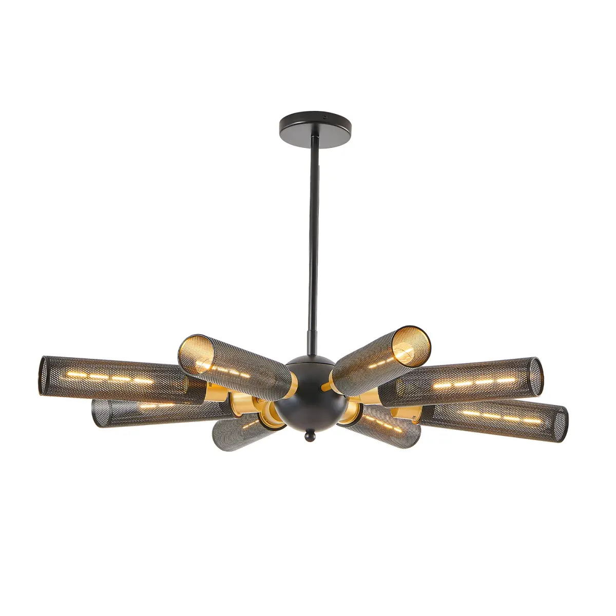 8-light sputnik chandelier, black, view 6