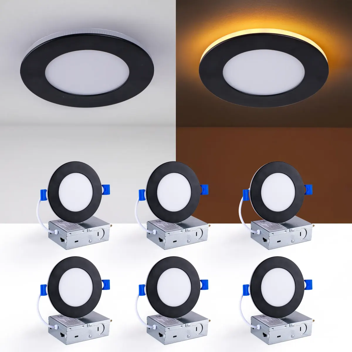 Ceiling light, 4.7 in, black (L017003-9W4-C6B), manufacturer image 1