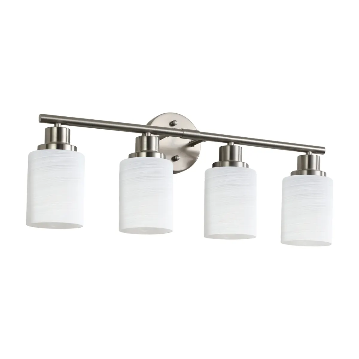 Frosted glass vanity sconce, 4 lights, chrome, view 6