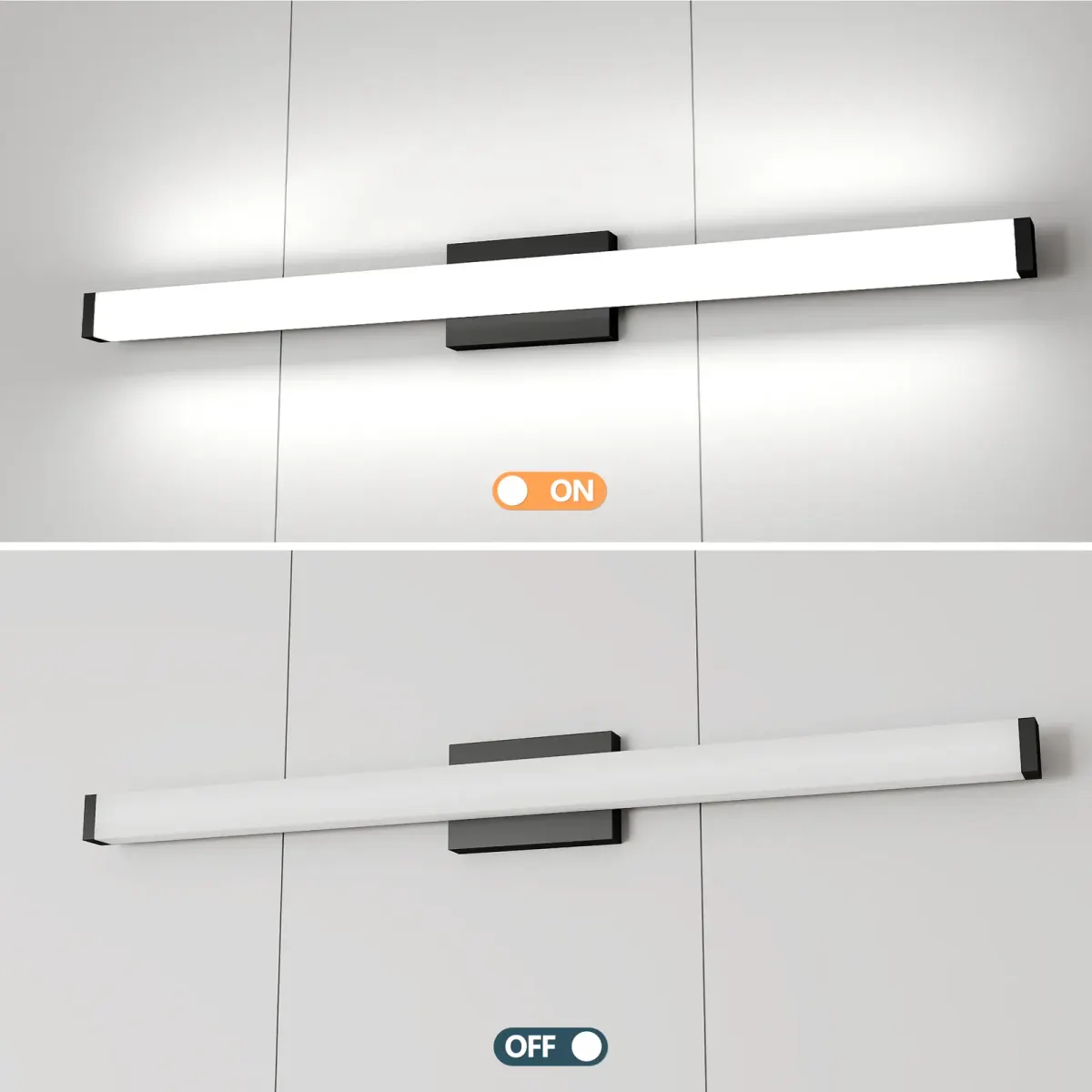 Tube LED vanity light, 40.6 in, black, view 3